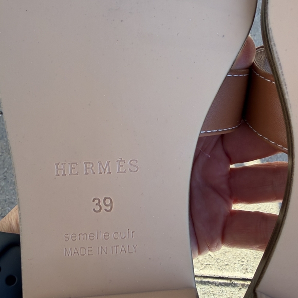 Hermes Tan Leather Sandals - Picture 5 of 5